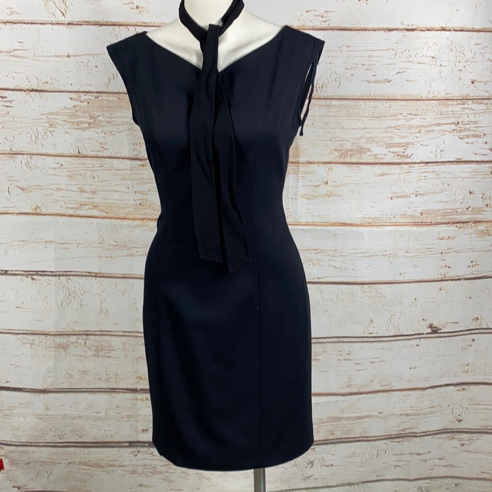 D-5 Spiegel Reflections Black Dress With Bow Tie - Picture 1 of 6